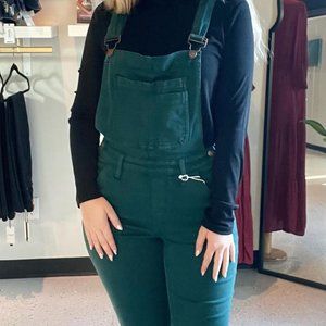 Judy Blue Hunter Green Double Cuff Overalls
